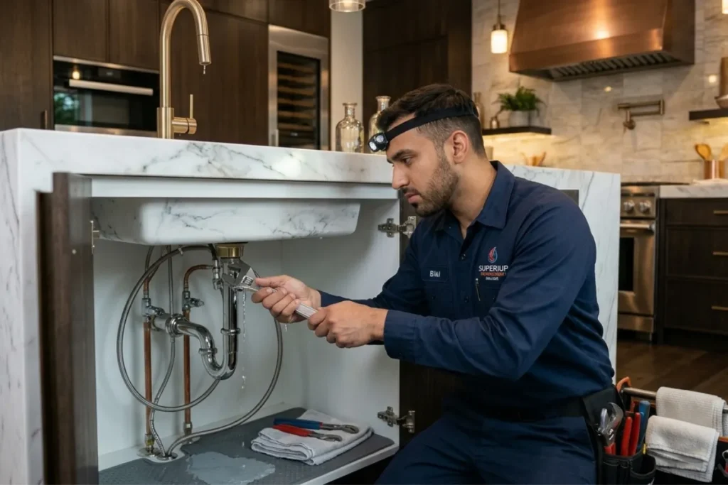 Plumber in Lahore Fixing Water Leak